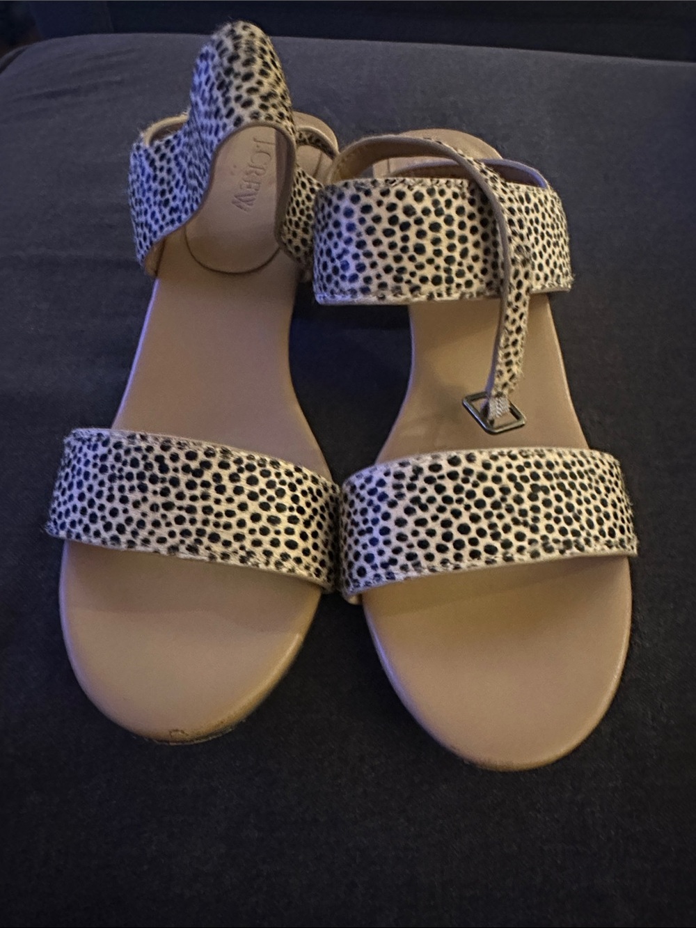 Animal Print J Crew Block Heel Sandal